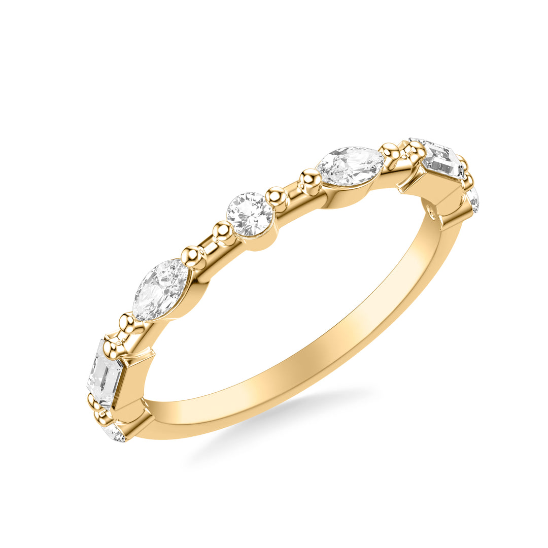 Contemporary Wedding Band with Mixed Fancy Marquise and Baguette and Round Diamonds