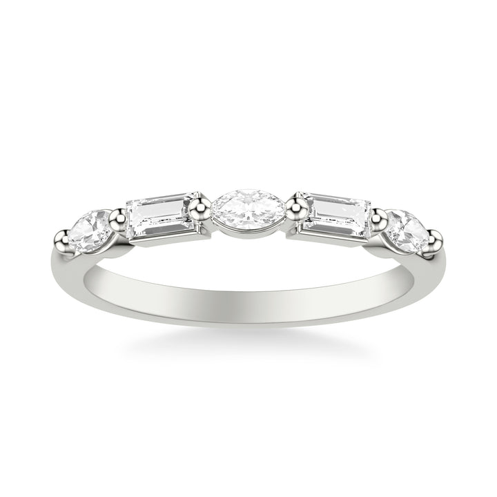 Contemporary Wedding Band with Mixed Fancy Baguette and Marquise Diamonds