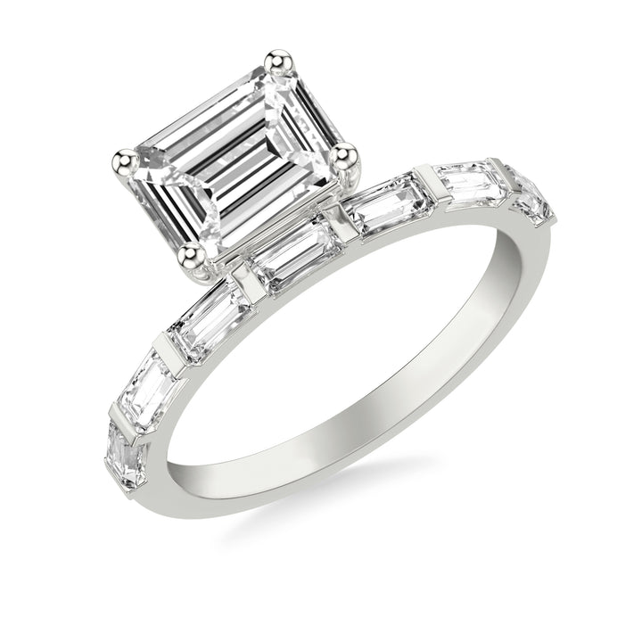 Contemporary Engagement Ring.  Center Stone is not included.