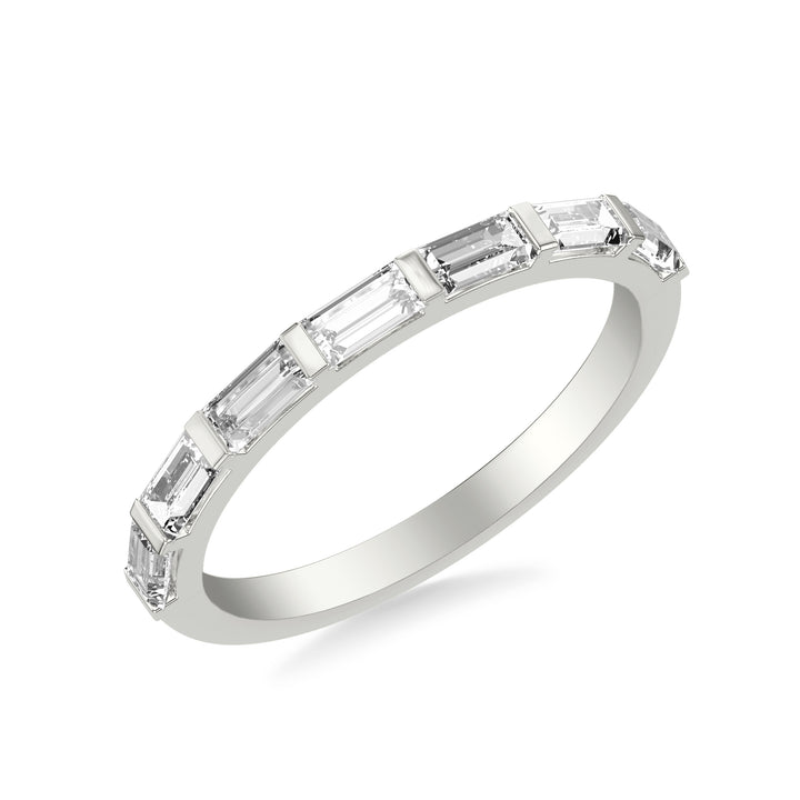 Contemporary Bar Set Baguette Diamond Wedding Band