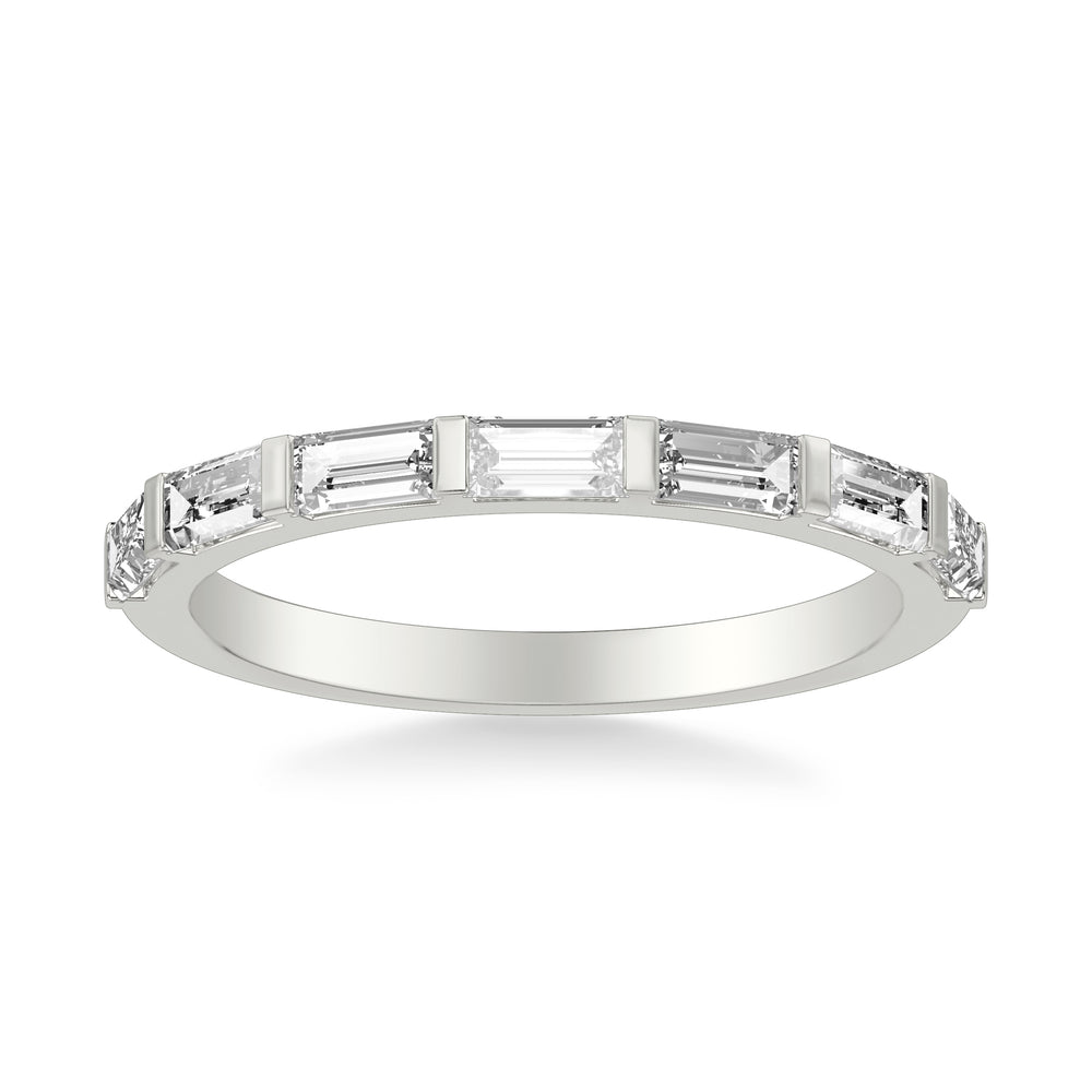Contemporary Bar Set Baguette Diamond Wedding Band