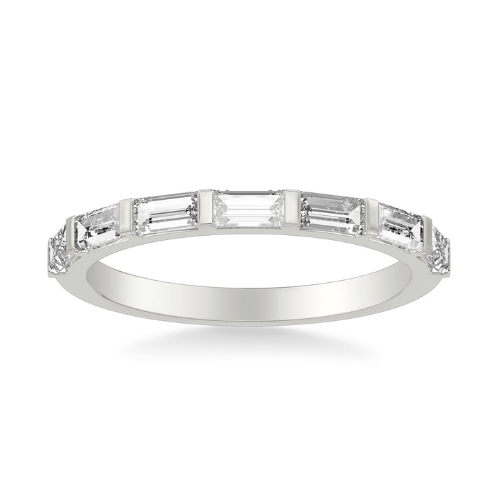 Contemporary Bar Set Baguette Diamond Wedding Band