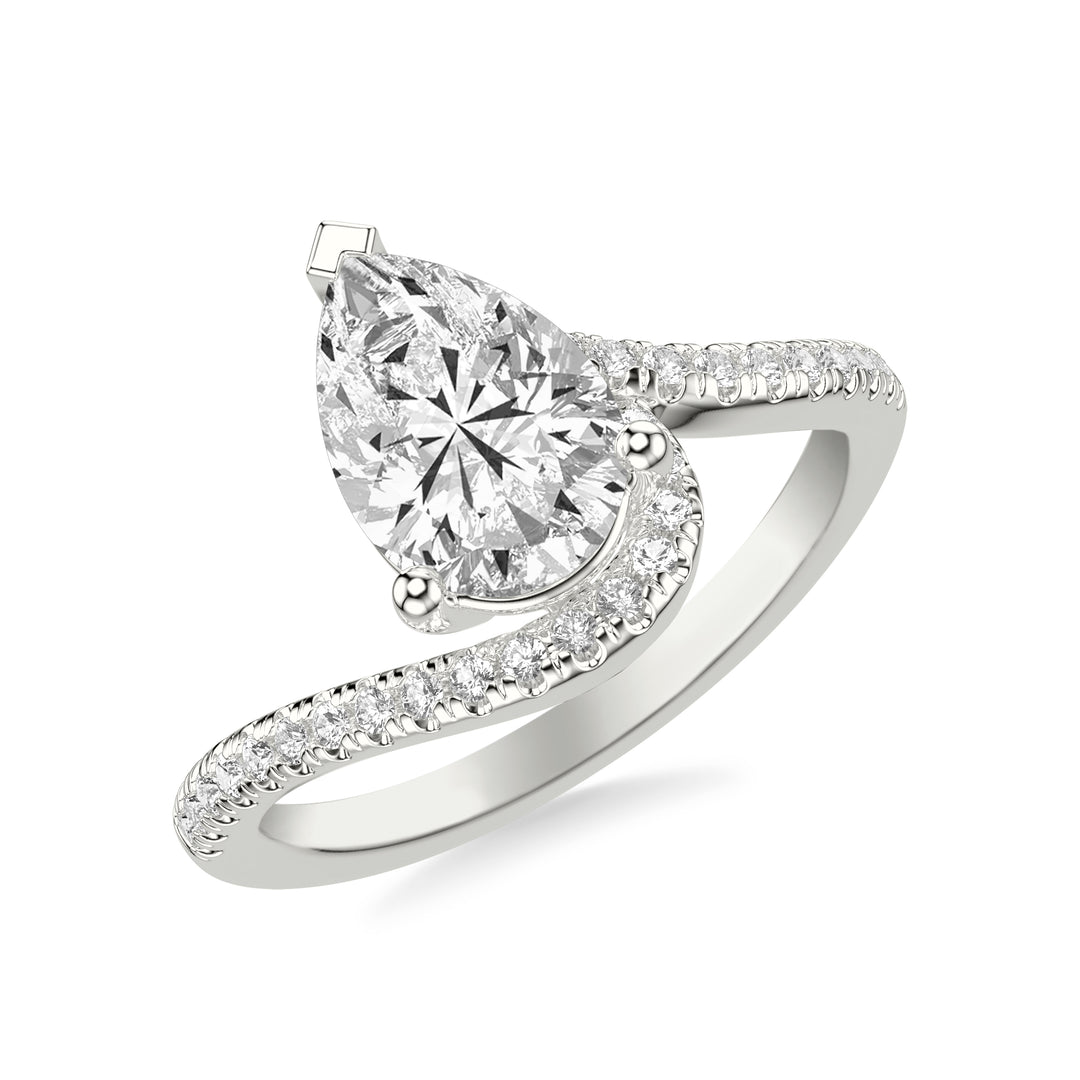 Contemporary Engagement Ring with Organic Curved Diamond Shank