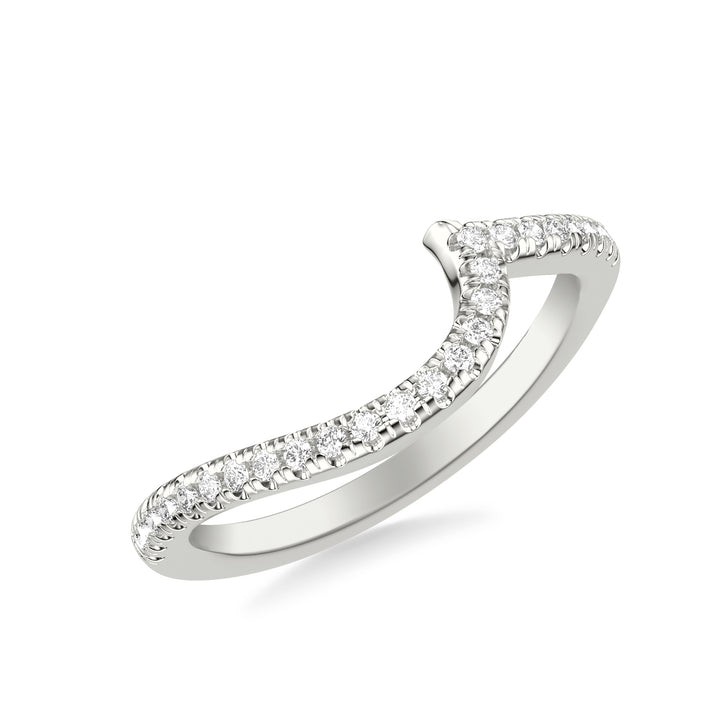 Contemporary Organic Curved Diamond Wedding Band