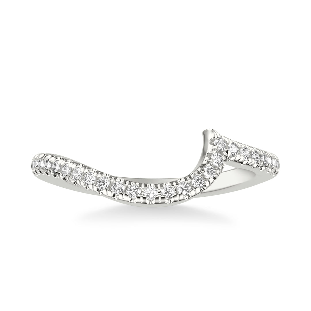 Contemporary Organic Curved Diamond Wedding Band
