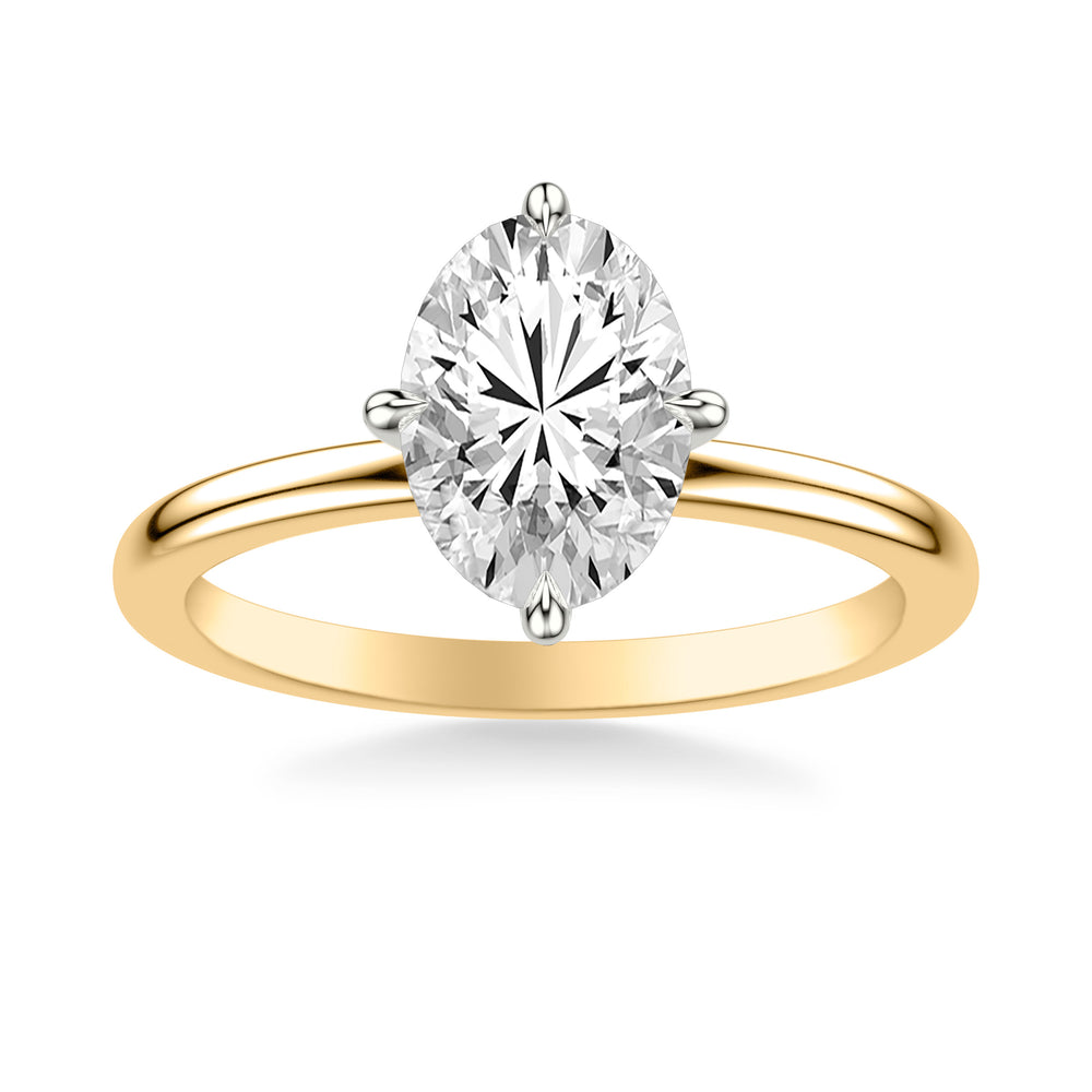 Classic Solitaire Engagement Ring with North-South Claw Prongs and Polished Shank