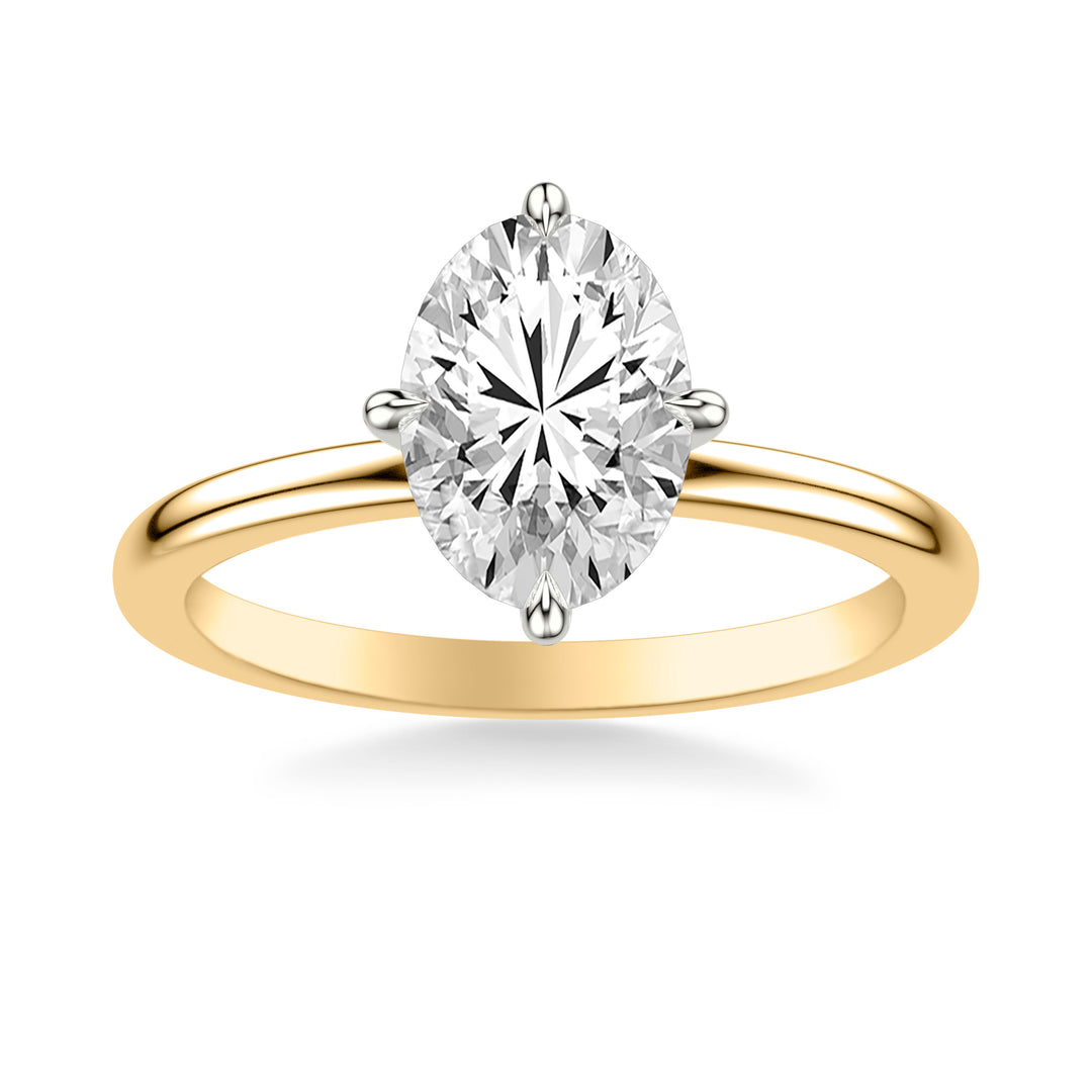 Classic Solitaire Engagement Ring with North-South Claw Prongs and Polished Shank