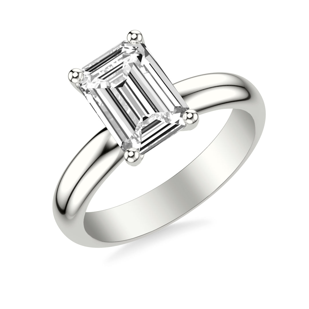 31-12284JEW-E.00 - Goldman - Classic Solitaire Engagement Ring with 3.5MM Wide Polished Shank