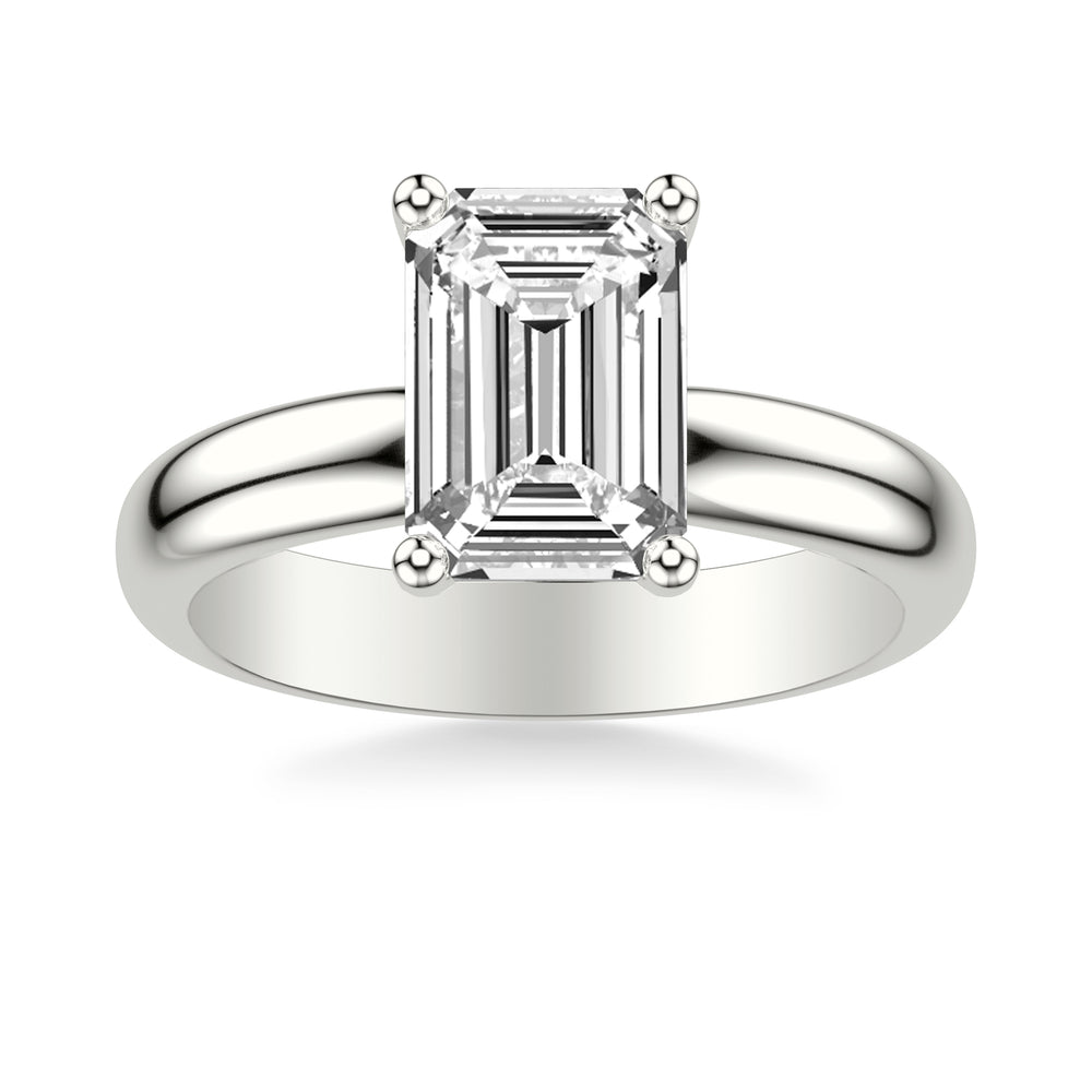 Classic Solitaire Engagement Ring with 3.5MM Wide Polished Shank