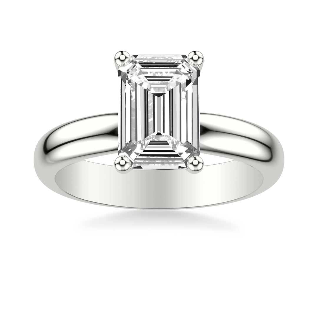 Classic Solitaire Engagement Ring with 3.5MM Wide Polished Shank
