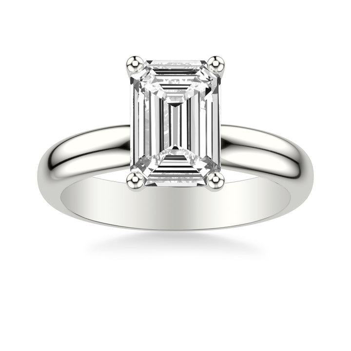 Classic Solitaire Engagement Ring with 3.5MM Wide Polished Shank