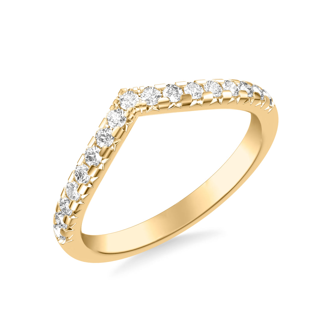 31-12285Y-L.00 - Goldman - Classic V Curved Wedding Band with Round Diamonds