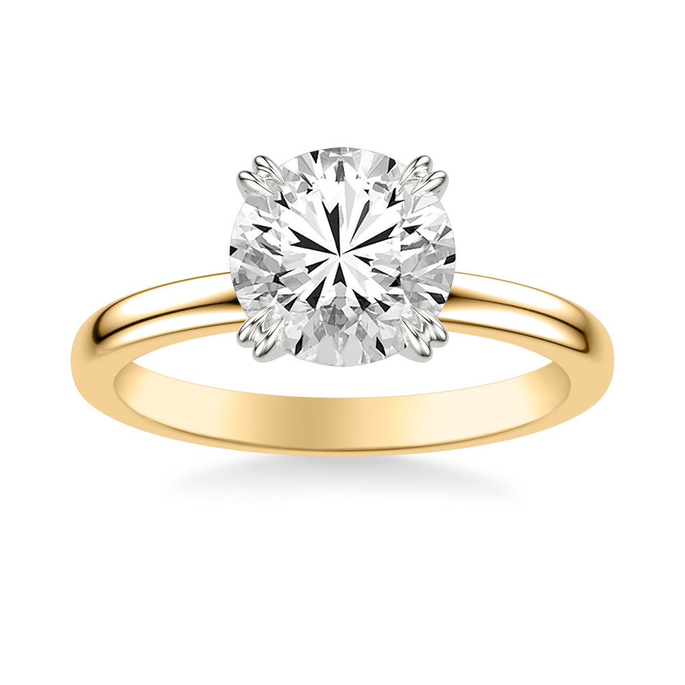 Classic Solitaire Engagement Ring with Double Claw Prongs and Polished Shank