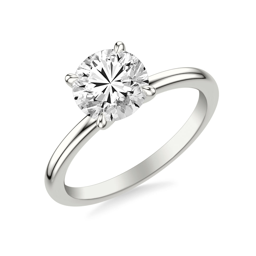 Classic Solitaire Engagement Ring with Claw Prongs and Polished Shank