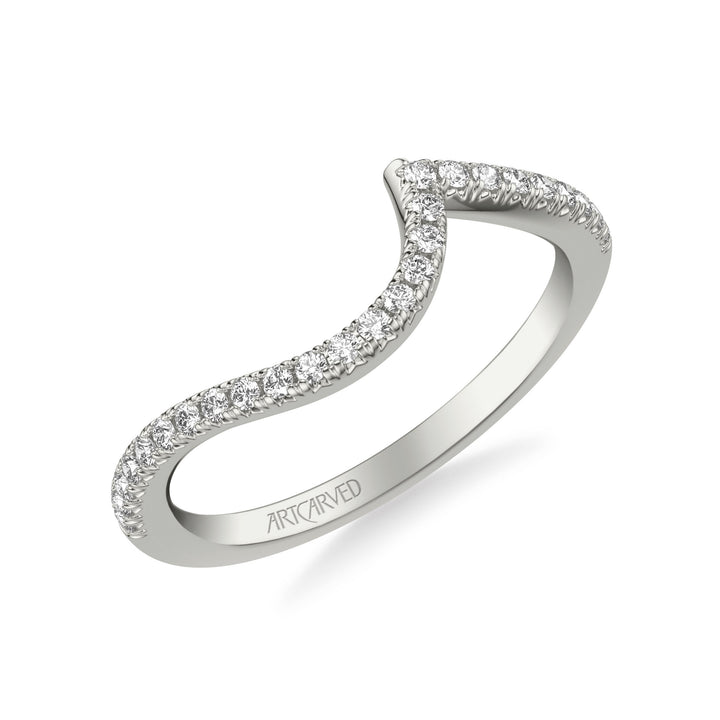 31-V1030DRW-L.00 - ARTCARVED - Classic Curved Wedding Band with Round Diamonds