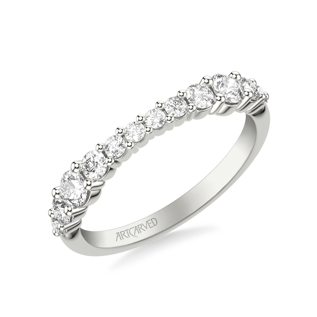 31-V1084W-L.00 - Goldman - Classic Wedding Band with Graduated Round Prong Set Diamonds