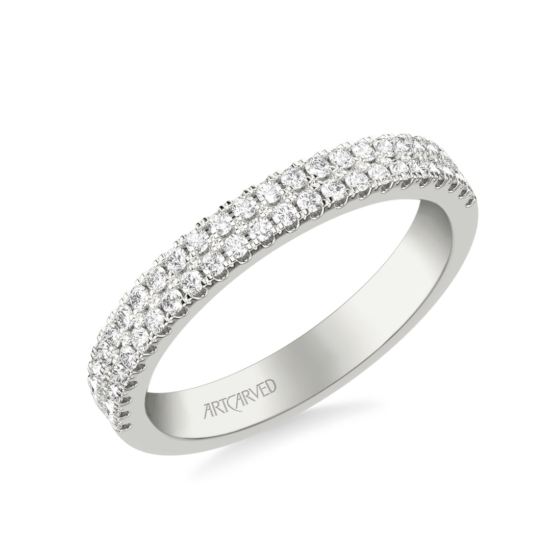 31-V1086W-L.00 - Goldman -  Classic Wedding Band with Double Row Diamonds