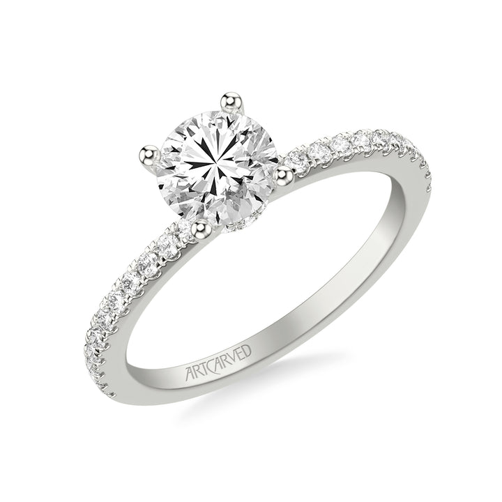 Prong Set Engagement Ring.  Center Stone is not included.