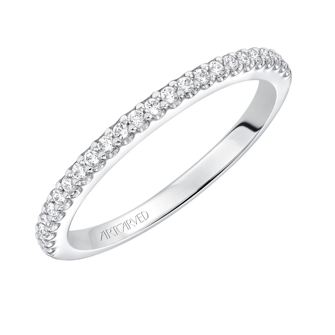 31-V574-L - ARTCARVED - Diamond prong set wedding band to match V574