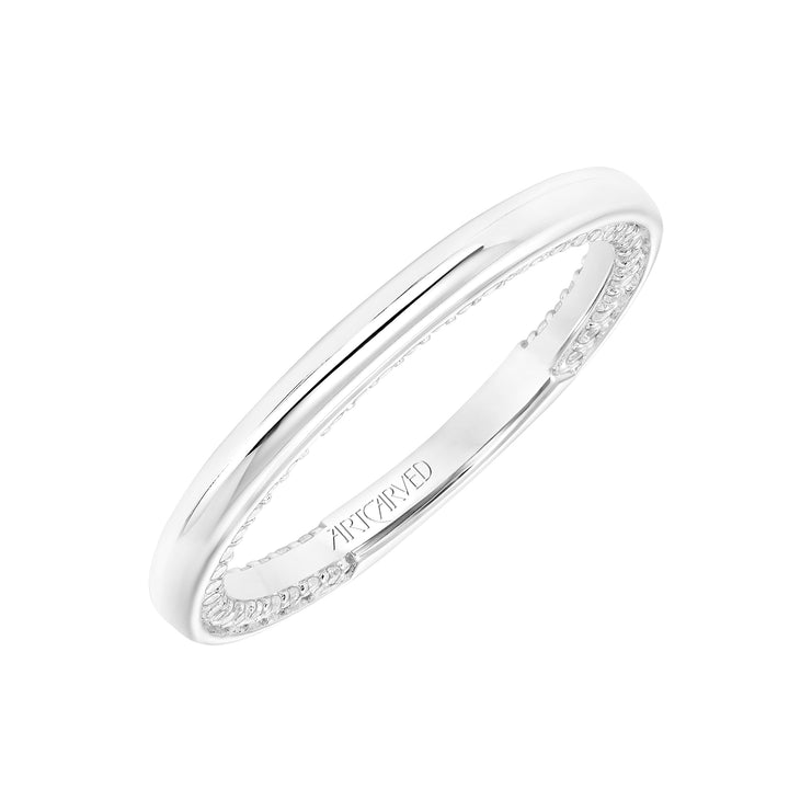 31-V802-L - ARTCARVED - Polished Wedding Band with Row of Interior Diamonds to Match 31-V802