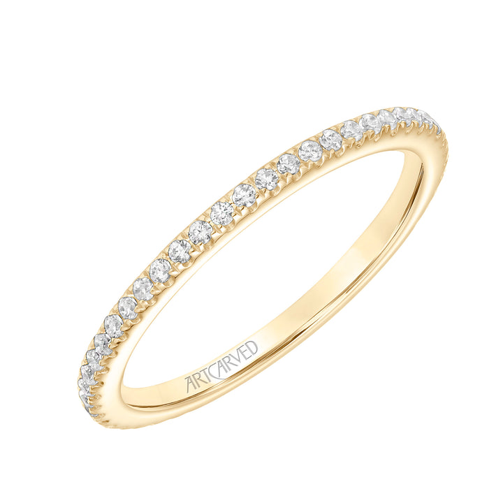31-V820-L - ARTCARVED - Classic Wedding Band with Round Diamonds