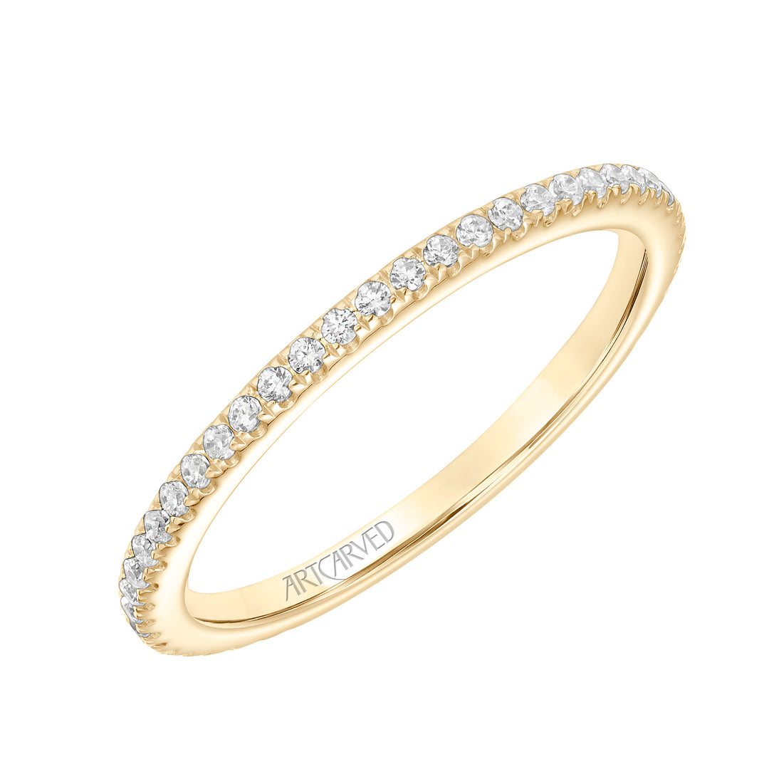 31-V820-L - ARTCARVED - Classic Wedding Band with Round Diamonds