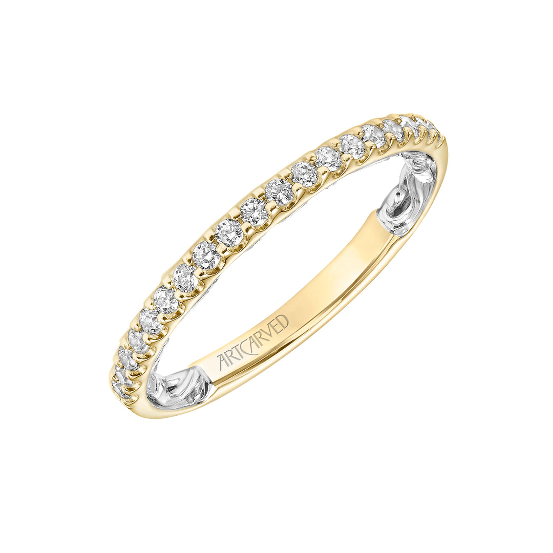 31-V908YW-L.00 - Goldman - Lyric Diamond Wedding Band with Inner Carved details