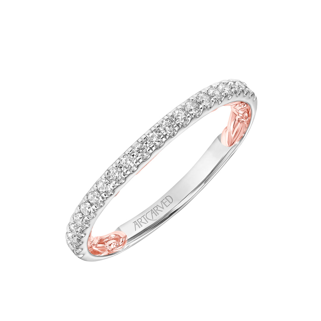 31-V911WY-L.00 - ARTCARVED - Lyric Diamond Wedding Band with Inner Carved details