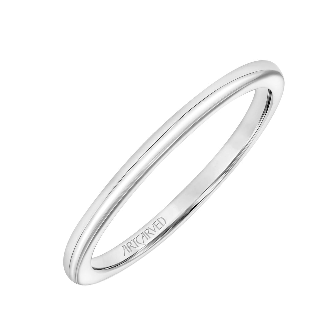 31-V926-L - ARTCARVED - Lyric Polished Wedding Band with Inner Carved details