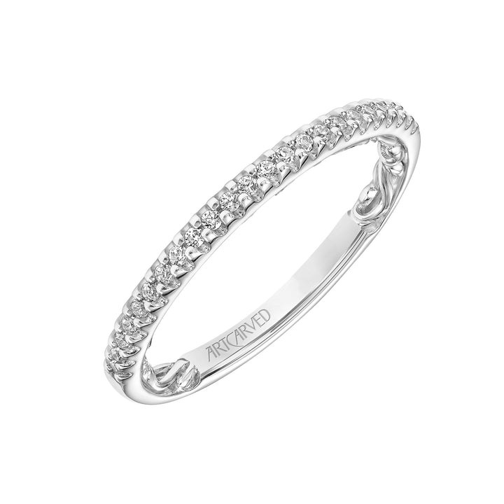 31-V931-L - ARTCARVED - Lyric Diamond Wedding Band with Inner Carved details