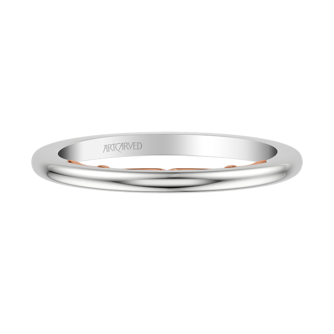 Lyric Polished Wedding Band with Inner Carved details