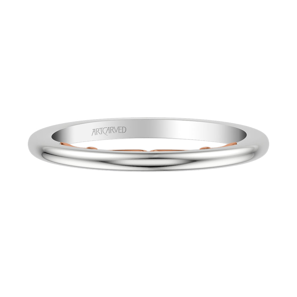 Lyric Polished Wedding Band with Inner Carved details