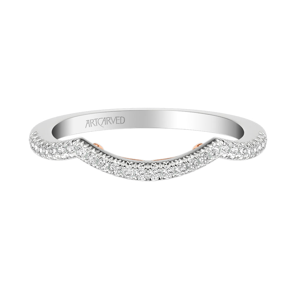 31-V1013WR-L.00 - ARTCARVED - Lyric Curved Diamond Wedding Band with Inner Carved details