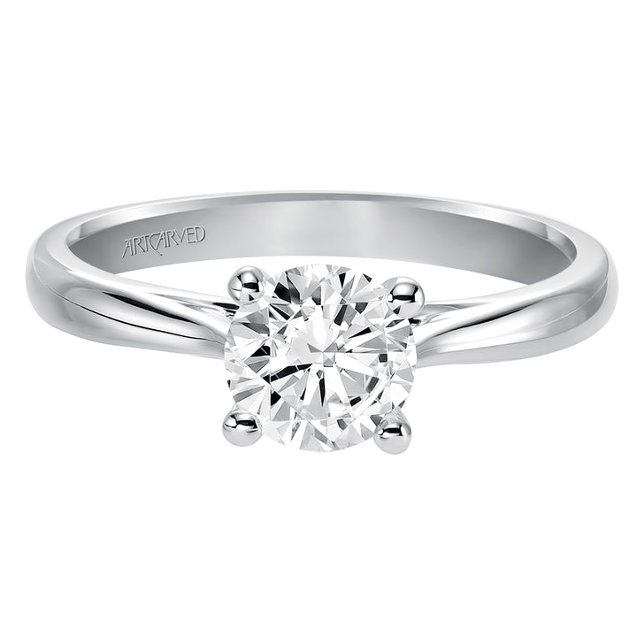 31-V407-E - ARTCARVED - Classic Solitaire Engagement Ring with Polished Band