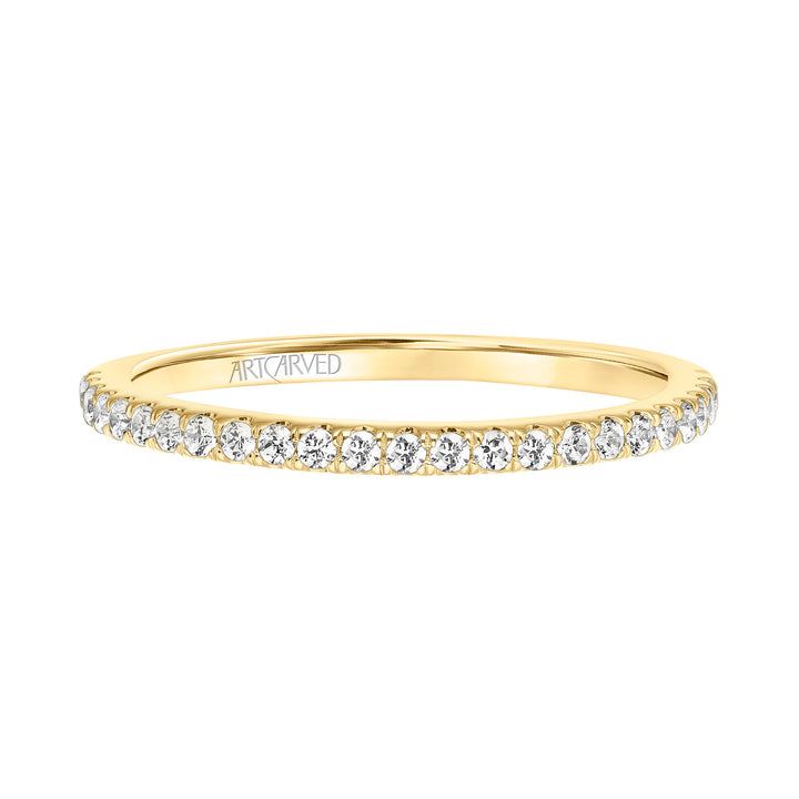 31-V544-L - ARTCARVED - Classic Wedding Band with Round Diamonds