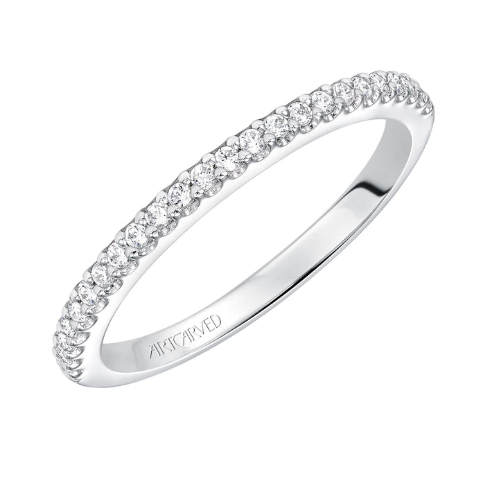 Diamond prong set wedding band to match V574