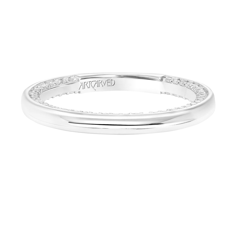 31-V802-L - ARTCARVED - Polished Wedding Band with Row of Interior Diamonds to Match 31-V802