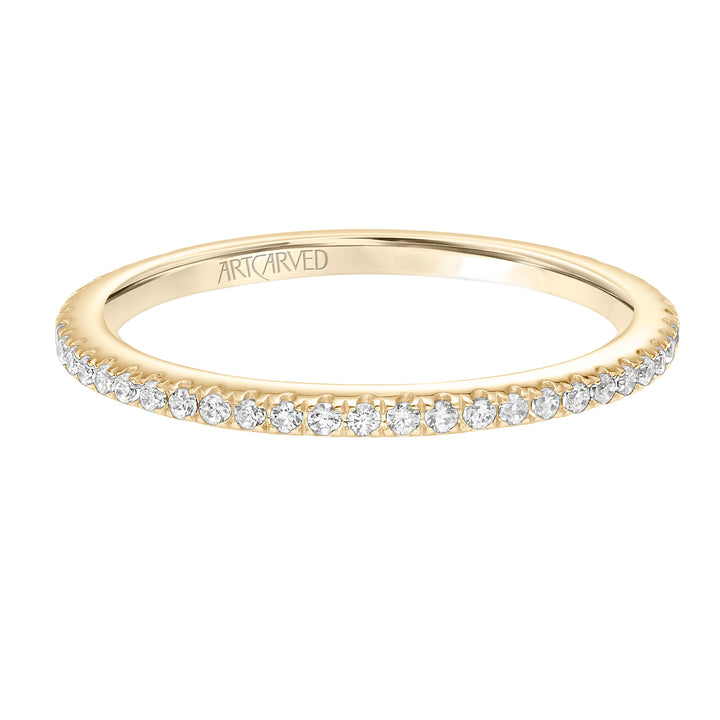 31-V820-L - ARTCARVED - Classic Wedding Band with Round Diamonds