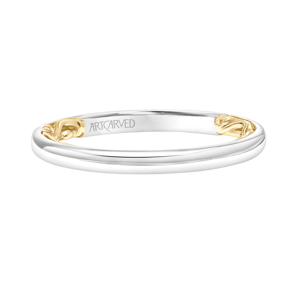 31-V915-L - ARTCARVED - Lyric Polished Wedding Band with Inner Carved details