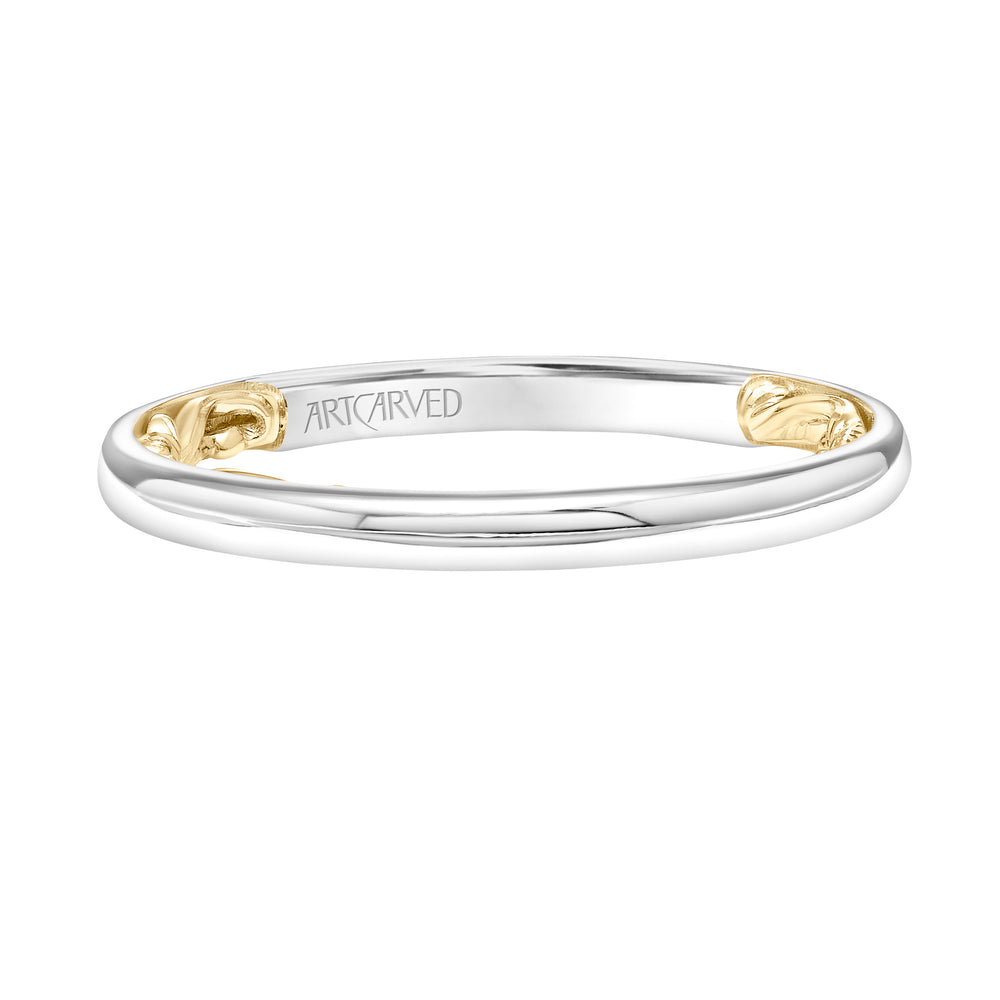 31-V926-L - ARTCARVED - Lyric Polished Wedding Band with Inner Carved details
