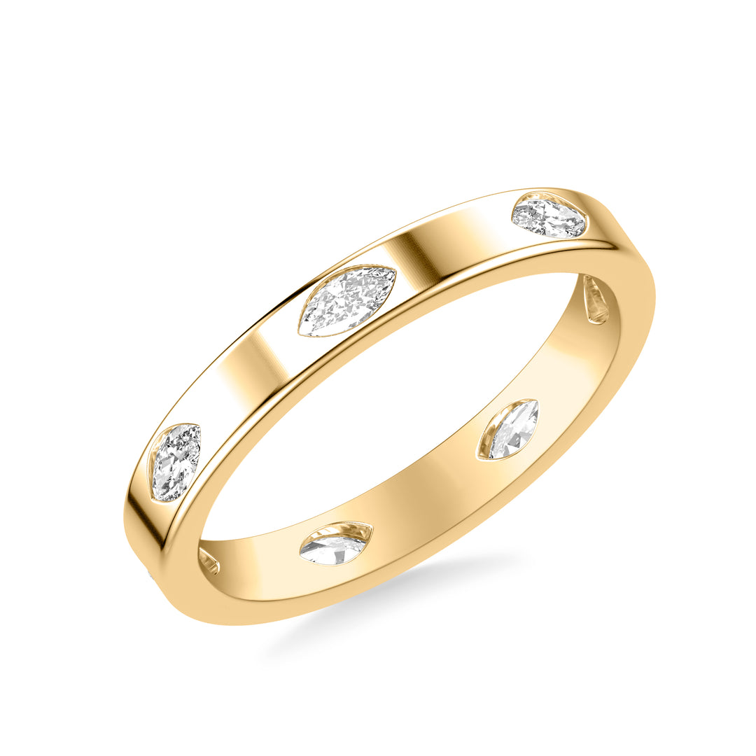 33-9592Y-L.00 - Goldman - Contemporary Stackable with Bezel Set Marquise Diamonds with Polished Band