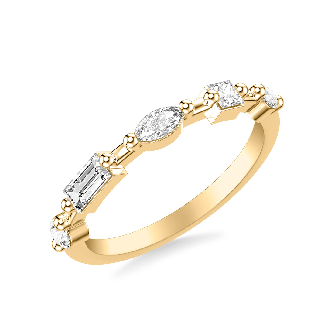 Contemporary Stackable with Distance Mixed Marquise and Baguette and Princess and Pear and Round Diamond Ring