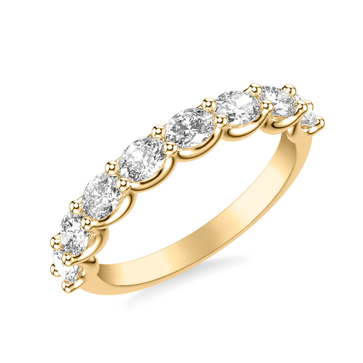 Anniversary Band with East/West Oval Diamonds and Double Shared Prong