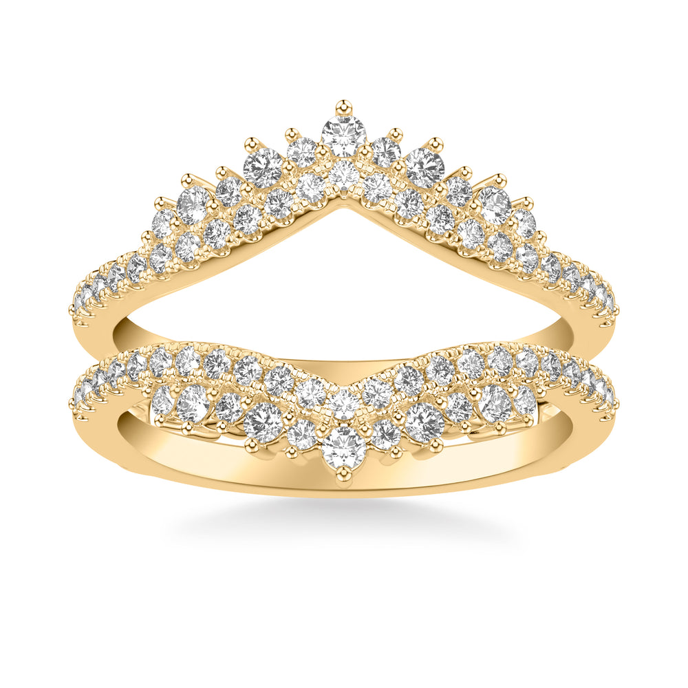 Contemporary V-Shape Diamond Ring Enhancer with Floating Diamonds