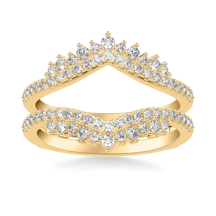 Contemporary V-Shape Diamond Ring Enhancer with Floating Diamonds
