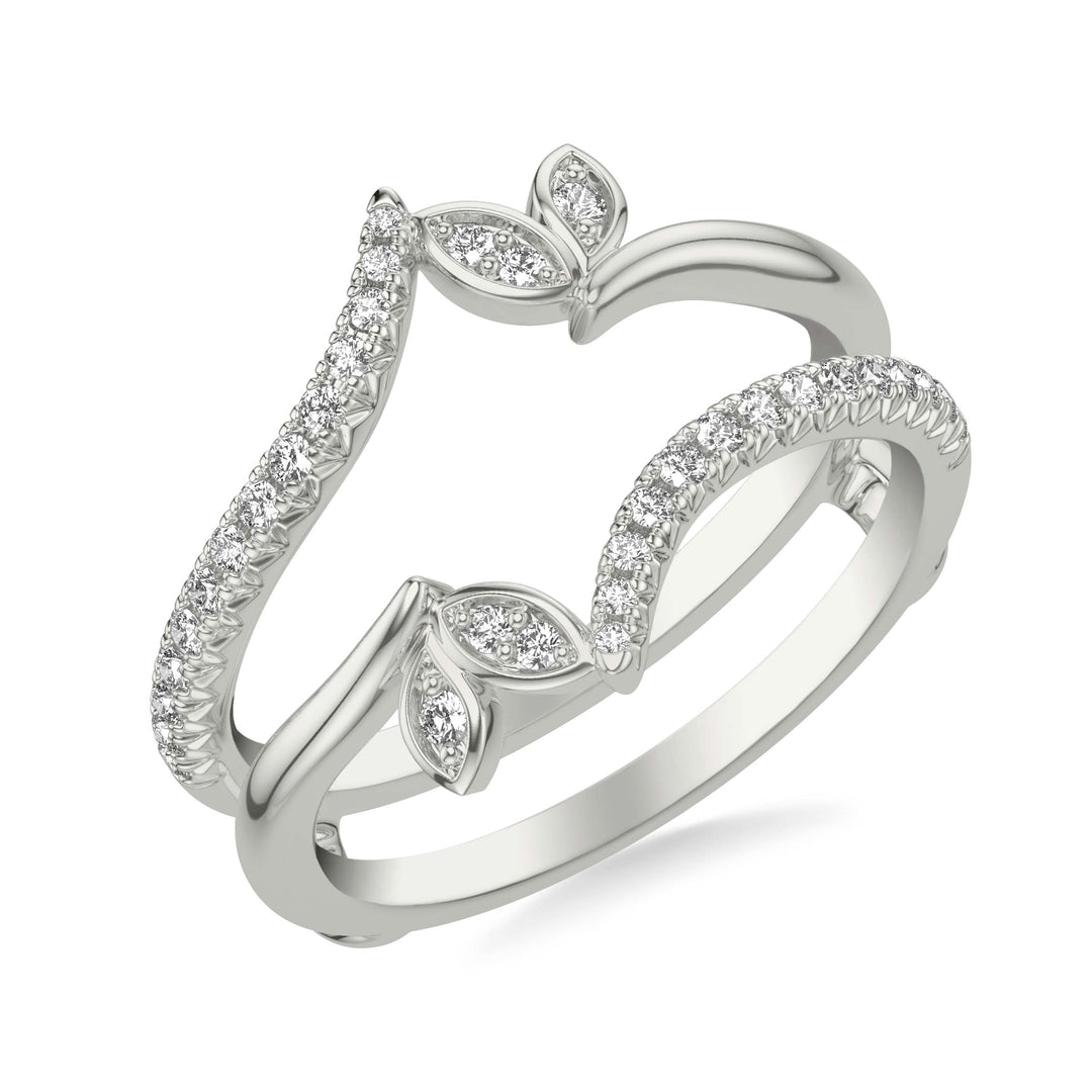 Contemporary Asymmetrical Floral Ring Enhancer with Diamond Petal Accents