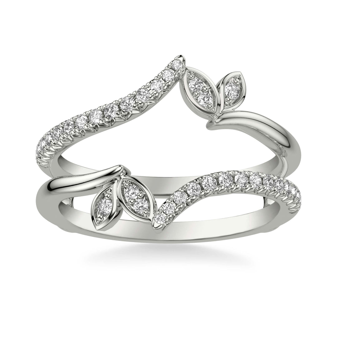 Contemporary Asymmetrical Floral Ring Enhancer with Diamond Petal Accents