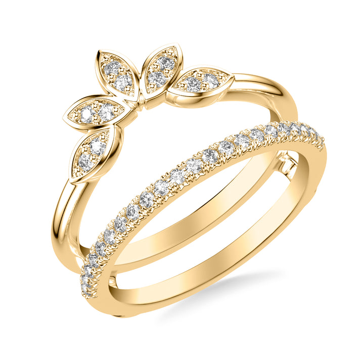 Contemporary Asymmetrical Straight and Floral Ring Enhancer
