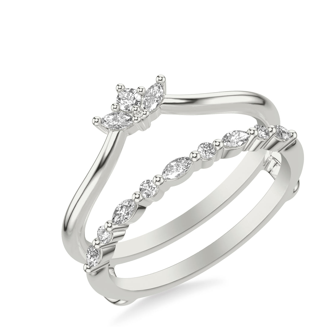 Contemporary Ring Enhancer with Marquise and Round Diamonds