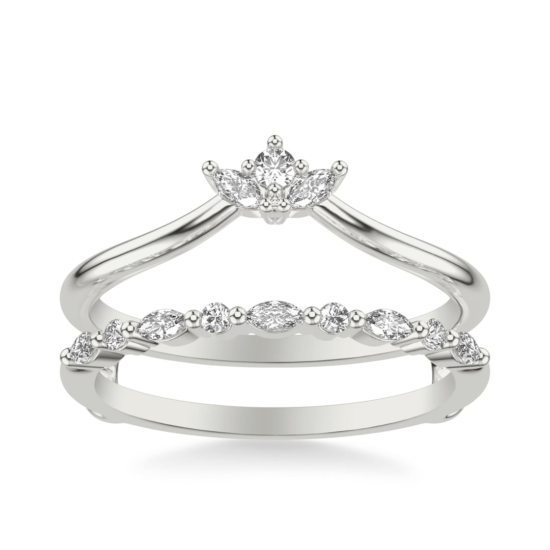 Contemporary Ring Enhancer with Marquise and Round Diamonds